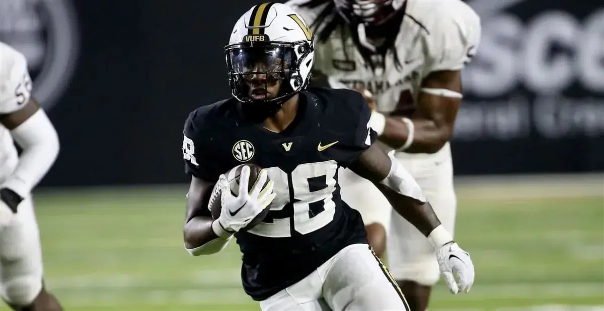 Running back Sedrick Alexander leads the Commodores with 15 total touchdowns this season - Vanderbilt Iowa Picks