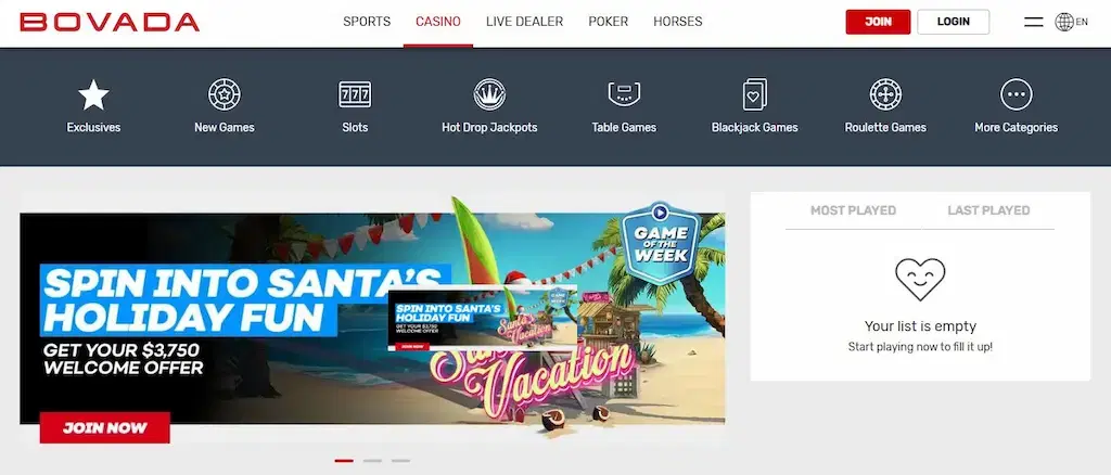 Bovada Casino FI Jan 2026