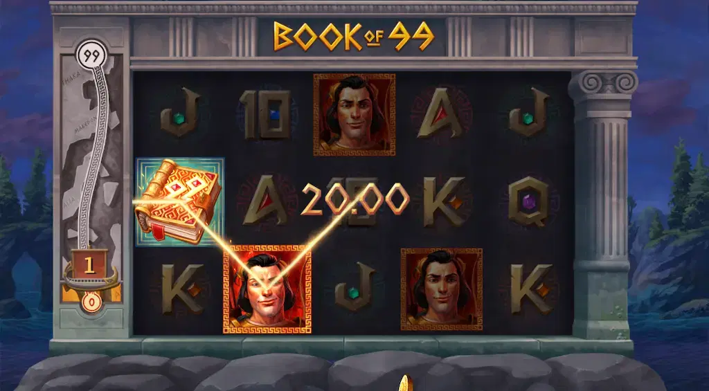 A screen of Book of 99, a slot game that can be played for real money online - Real Money Online Slots Sites