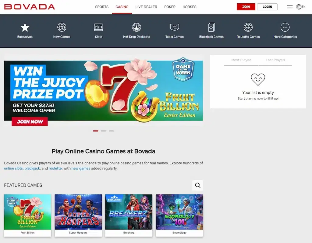Bovada Casino FI Apr 2026