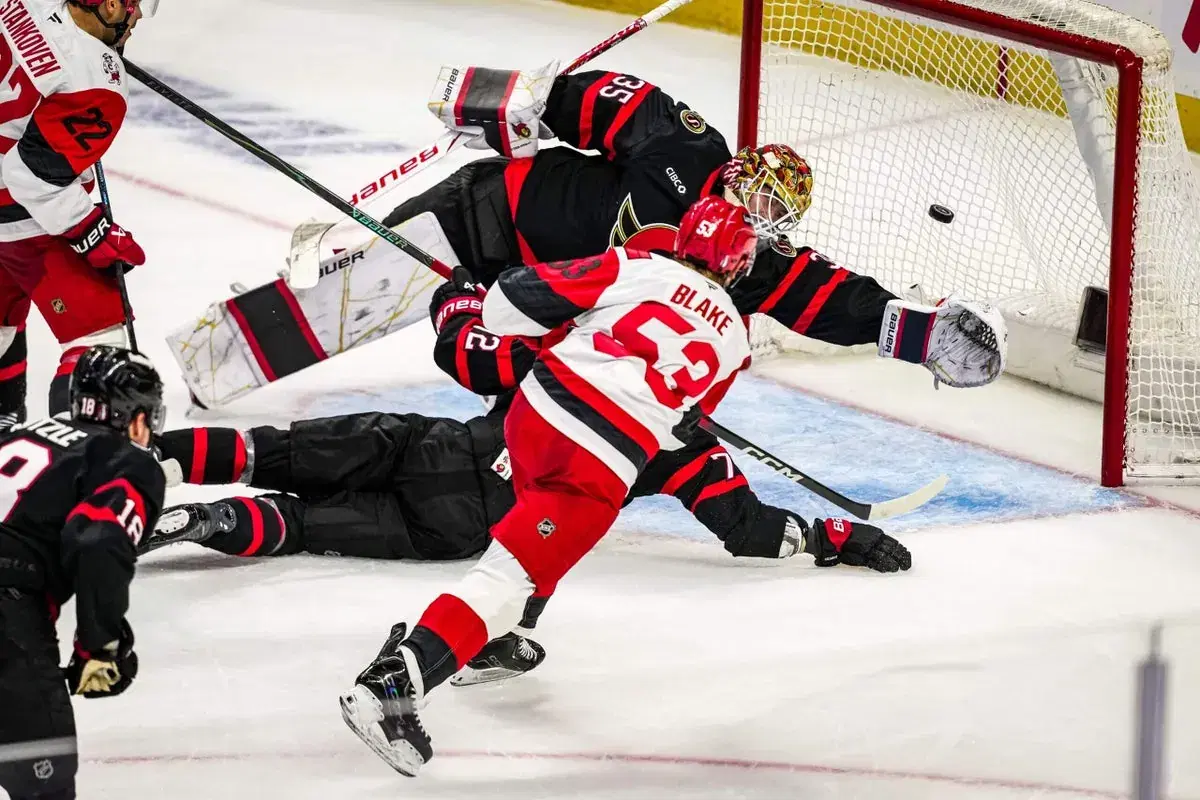 Jason Blake and Linus Ullmark