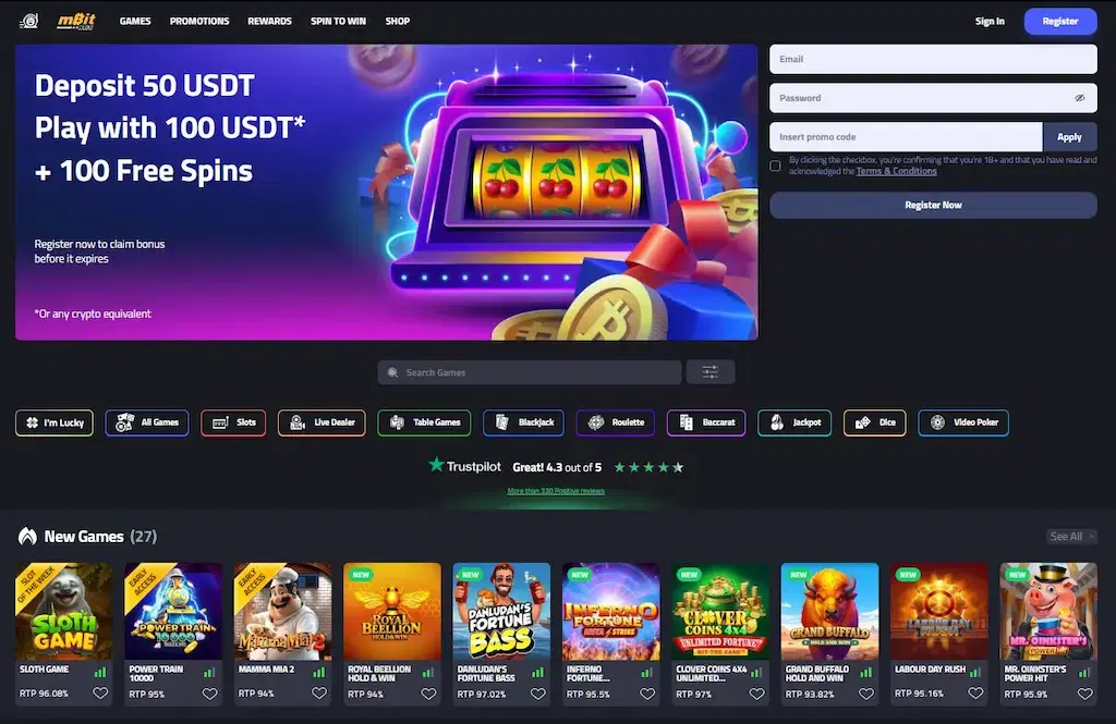 mBitcasino FI May 2026