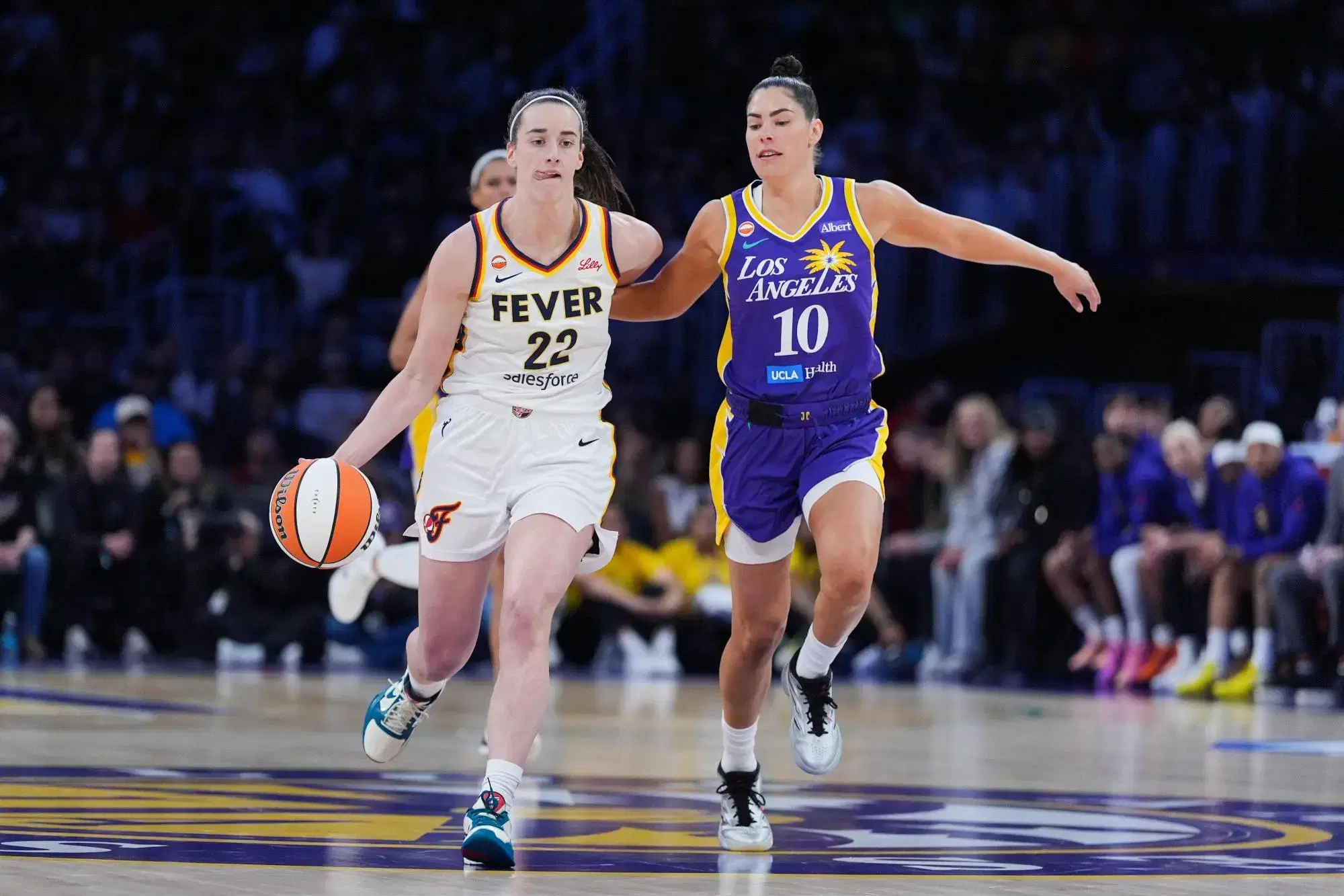 Caitlin Clark and Kelsey Plum