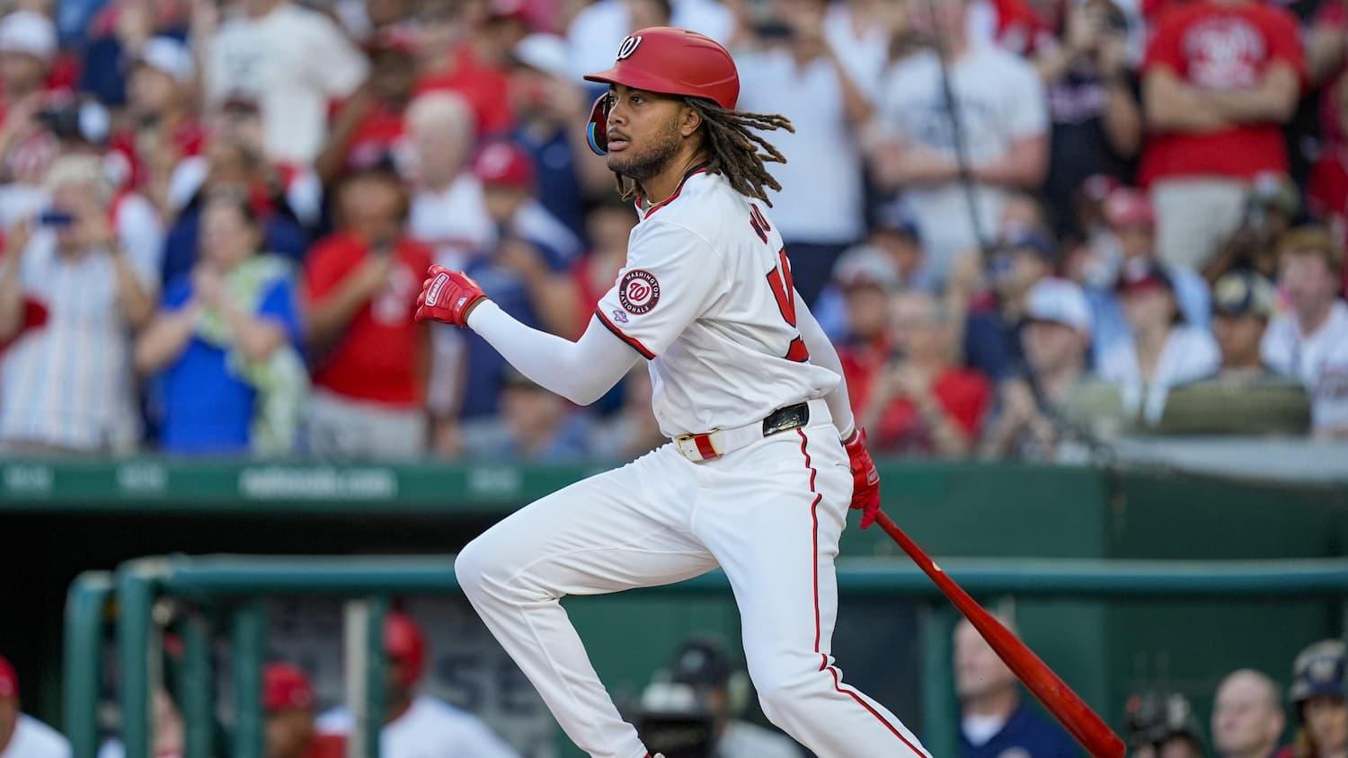 James Wood is hitting .270 for the Nationals, leading them with 28 home runs, a .397 OBP and 107 hits this season - Diamondbacks Nationals Picks
