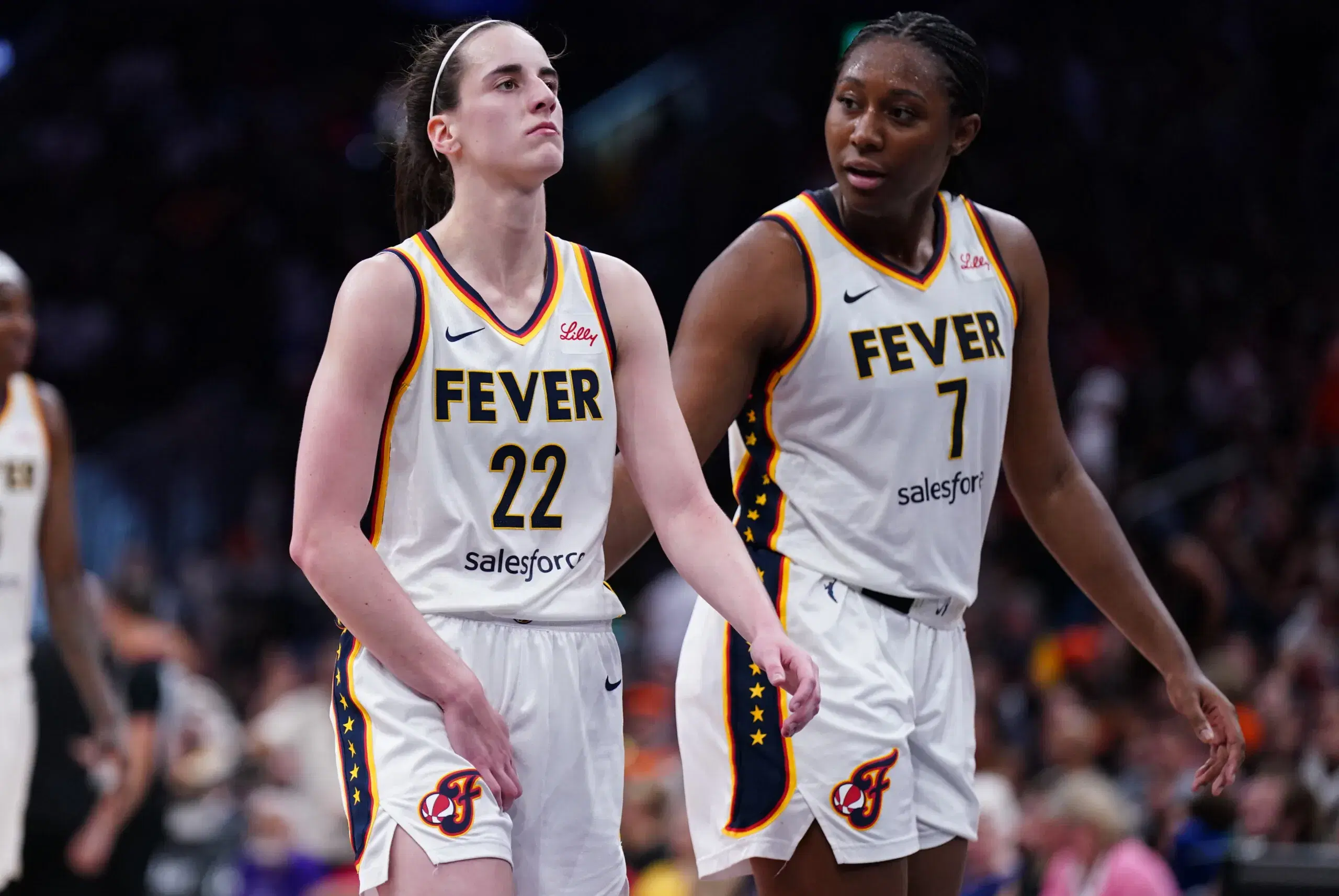 Caitlin Clark and Aliyah Boston