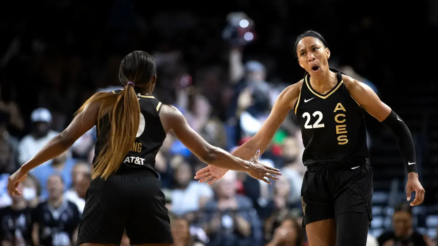 Jackie Young and A'ja Wilson