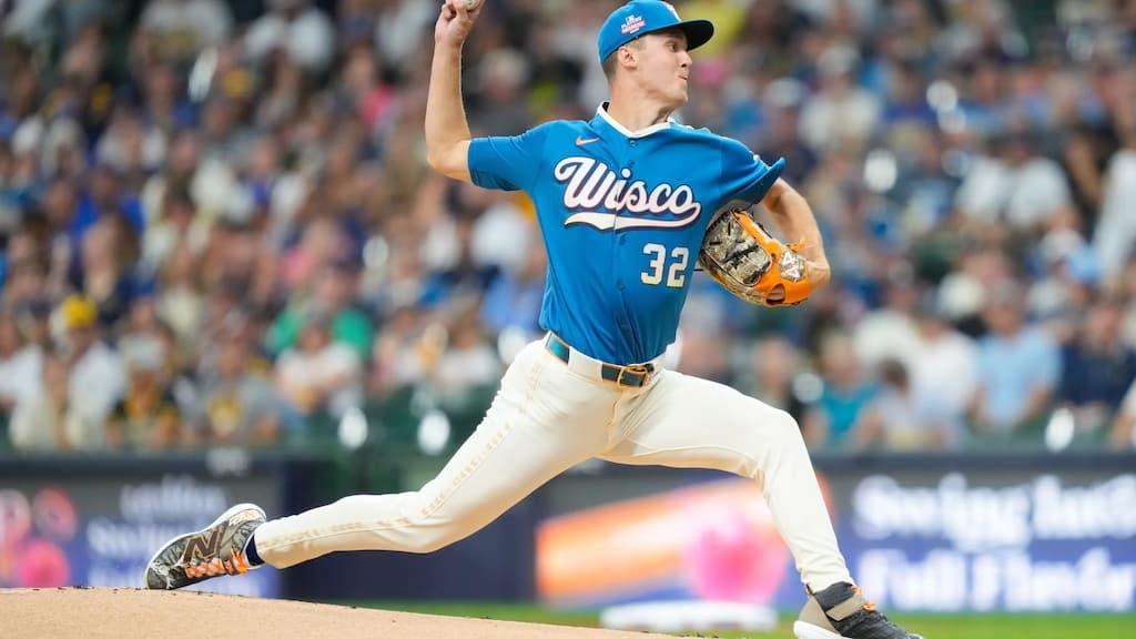 MLB Pitcher Props Betting Guide cover (Jacob Misiorowski of the Milwaukee Brewers)