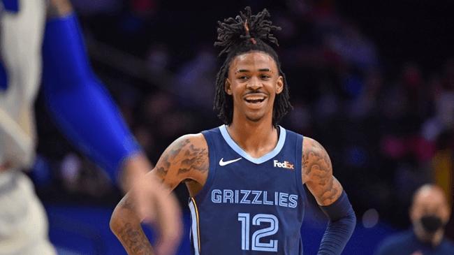 PHILADELPHIA, PA - APRIL 4: Ja Morant #12 of the Memphis Grizzlies smiles during a game against the Philadelphia 76ers on April 4, 2021 at Wells Fargo Center in Philadelphia, Pennsylvania. NOTE TO USER: User expressly acknowledges and agrees that, by downloading and/or using this Photograph, user is consenting to the terms and conditions of the Getty Images License Agreement. Mandatory Copyright Notice: Copyright 2021 NBAE   Jesse D. Garrabrant/NBAE via Getty Images/AFP (Photo by Jesse D. Garrabrant / NBAE / Getty Images / Getty Images via AFP)