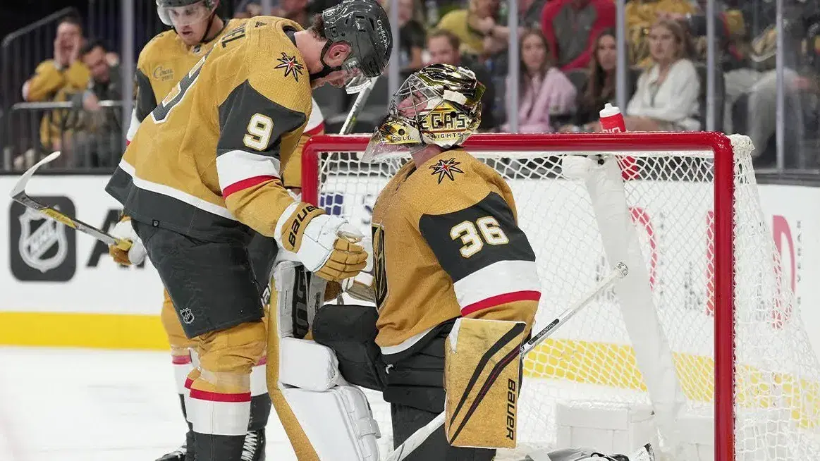 Logan Thompson has saved 46 of 50 shots on goal this series