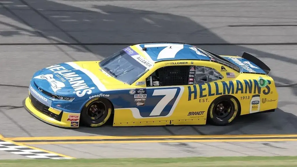 Justin Allgaier #7 car NASCAR Xfinity Series 2023 Sport Clips Haircuts Help a Hero 200 odds predictions picks cover