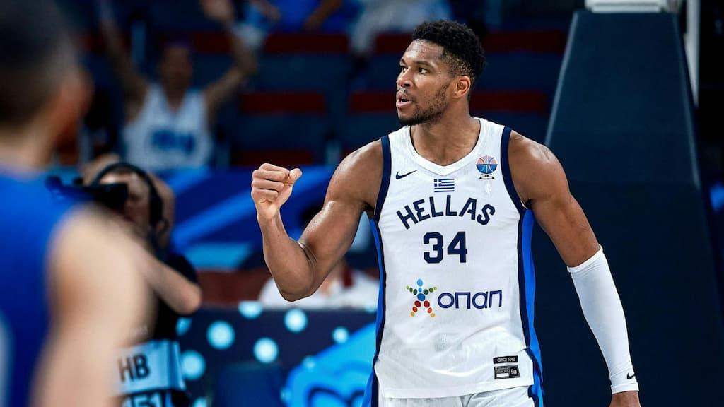 Giannis Antetokounmpo in action for Greece at Eurobasket 2025 - Lithuania vs. Greece Eurobasket QF Prediction & Picks