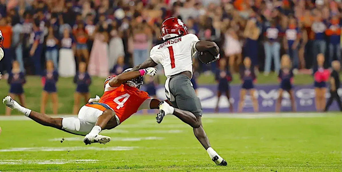 Angel Johnson will be the lead running back for the Cougars this afternoon - Utah State Washington State Picks