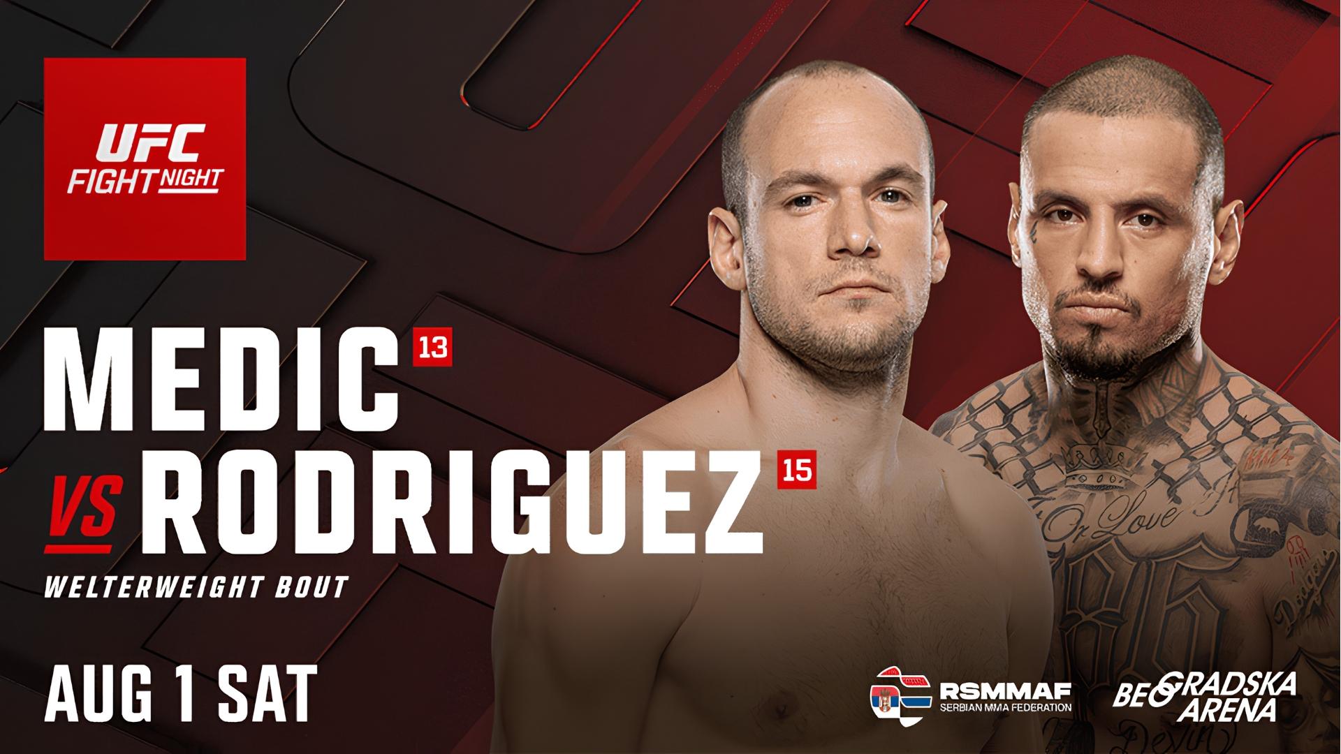 UFC Belgrade Uros Medic vs Daniel Rodriguez Main Card Preview, Odds, Watch Info & FAQ