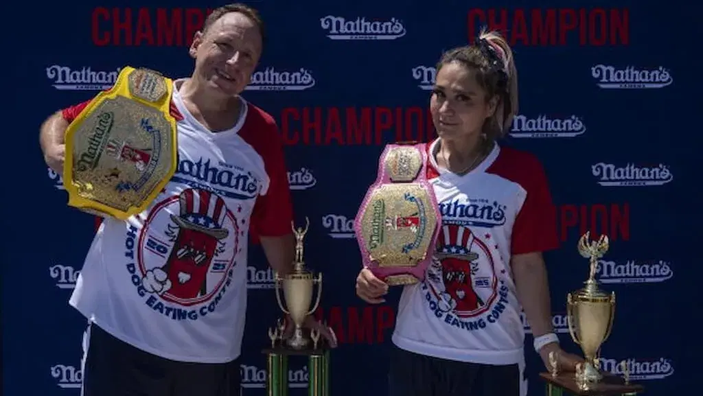 Nathan's Hot Dog Eating Contest Odds, Predictions & Picks cover (Joey Chestnut & Miki Sudo)