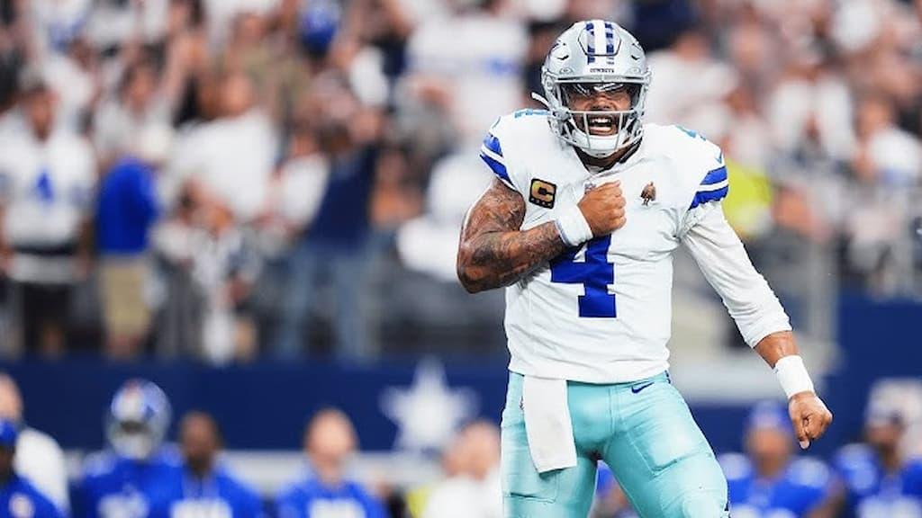 Trends and Splits in Sports Betting Guide cover (Dallas Cowboys quarterback Dak Prescott)