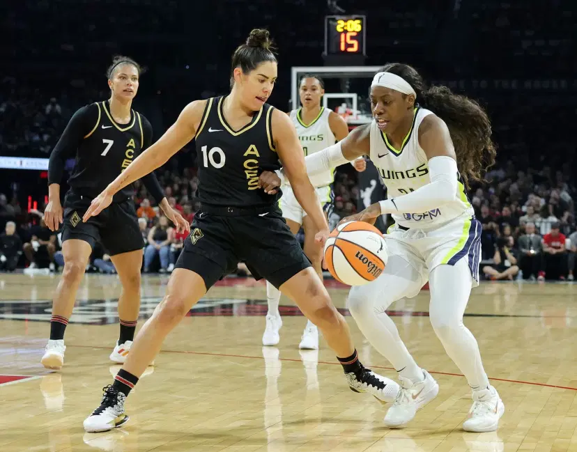 Arike Ogunbowale and Kelsey Plum