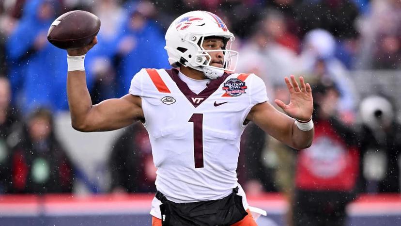 Kyron Drones is a dual threat QB leading the Hokies for another year - Virginia Tech South Carolina Picks