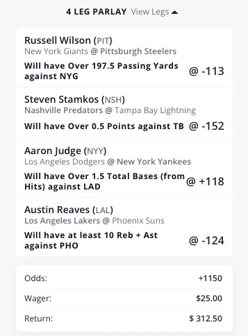 Sports Equinox parlay