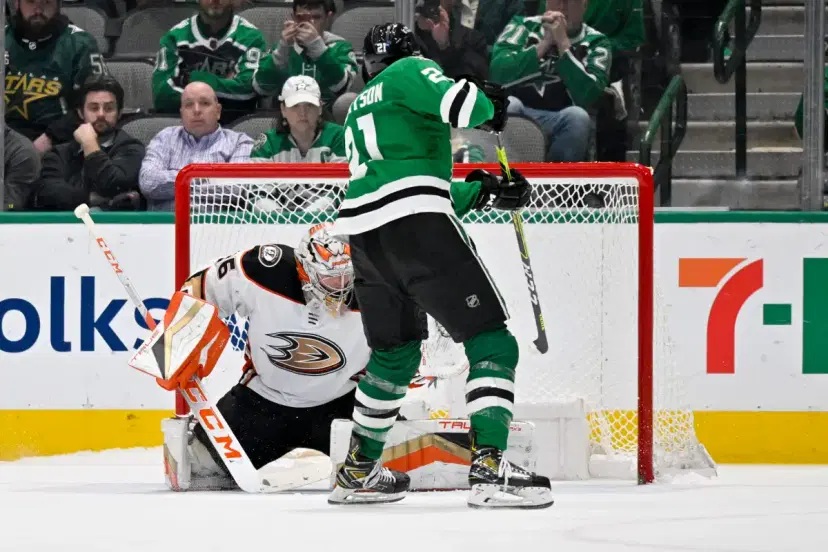 Jason Robertson and John Gibson