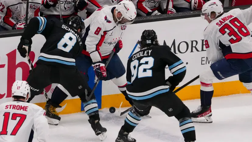 Nick Schmaltz, Logan Cooley and Alex Ovechkin