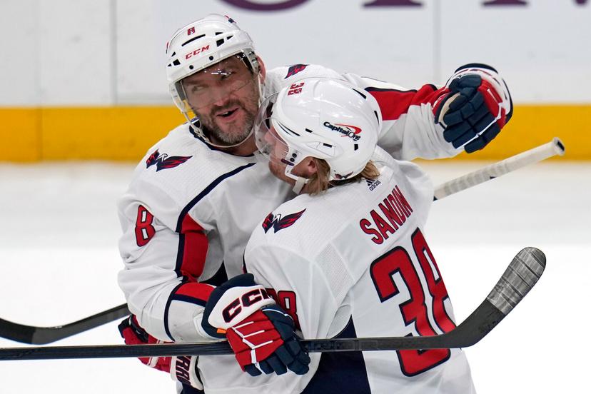Alex Ovechkin and Rasmus Sandin