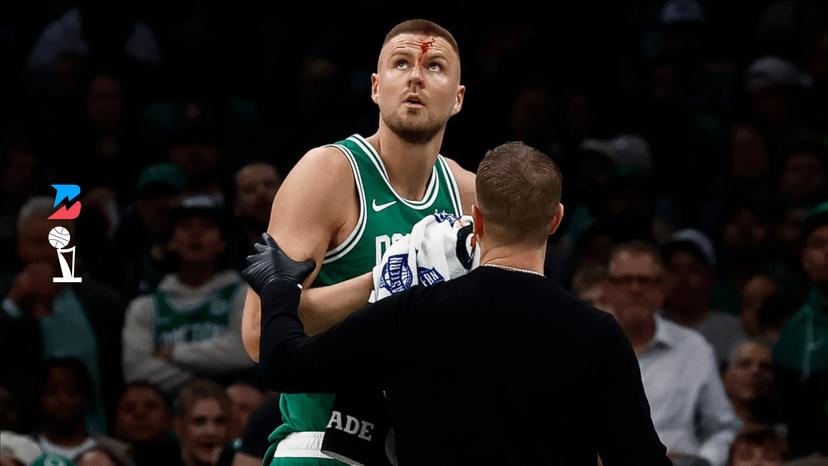 Kristaps Porzingis took a shot in Game 2