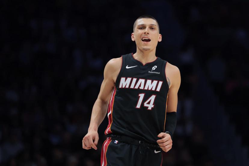 Tyler Herro celebrates basket.