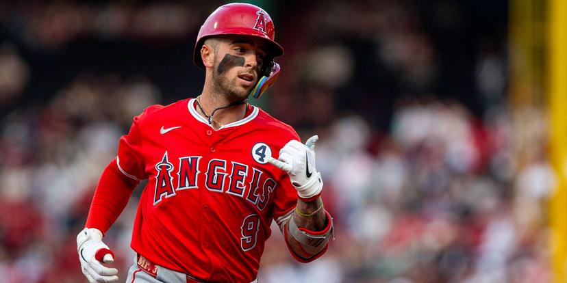 Zach Neto celebrates home run
