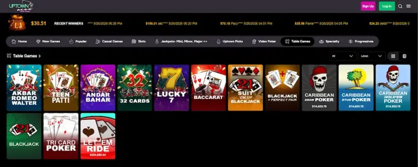 uptown aces casino baccarat may 2026