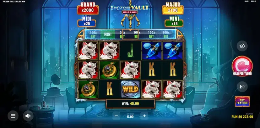 Frozen Vault Hold & Win News main features