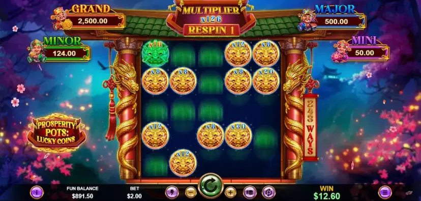 Prosperity Pots: Lucky Coins Hold and Spin Feature