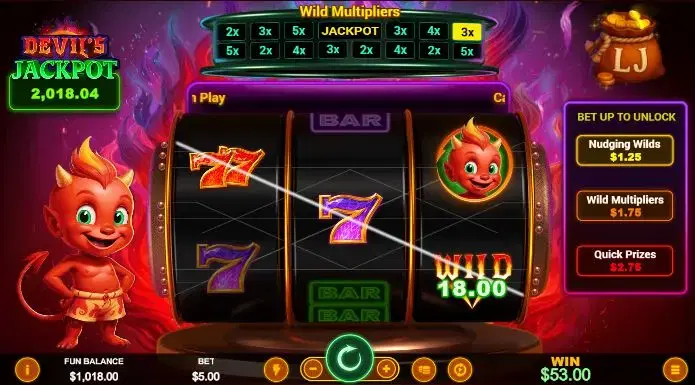 Devil's Jackpot Feature Unlock System