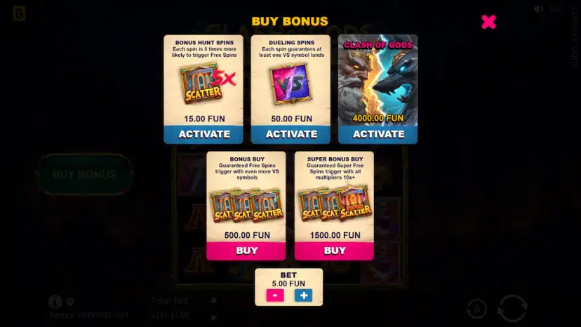 Clash of Gods: Anubis vs Hades Bonus Buy