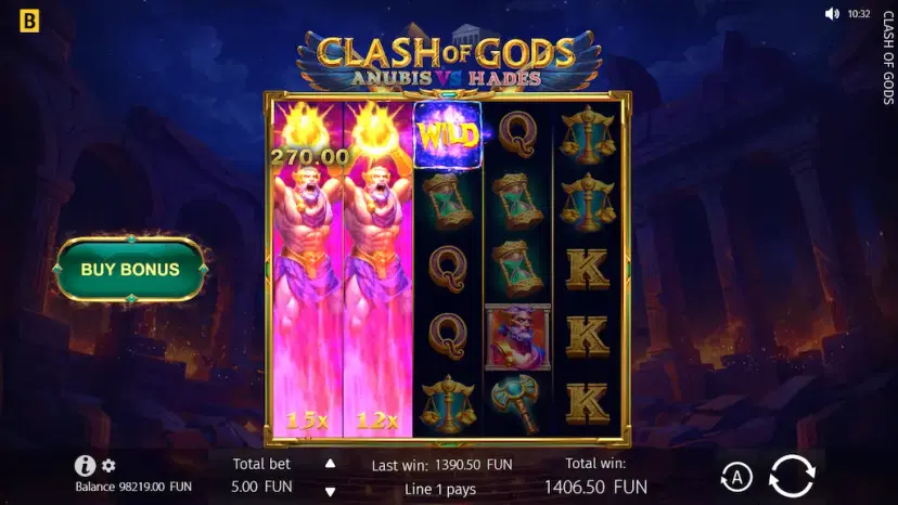 Clash of Gods: Anubis vs Hades Super Free Spins
