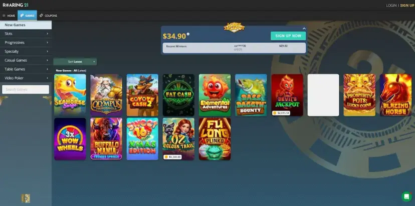 roaring 21 casino games june 2026