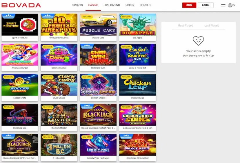 bovada casino games july 2026