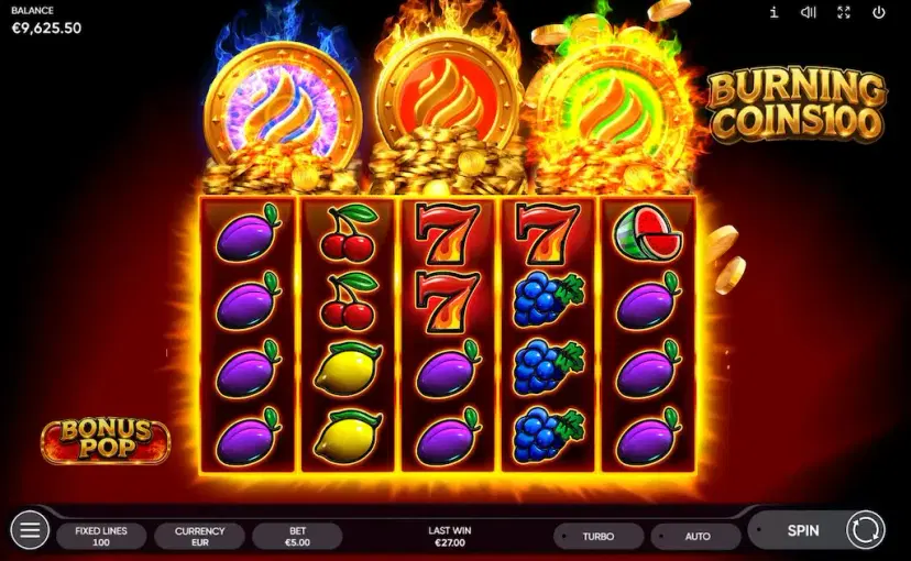 burning coins 100 lucky time feature
