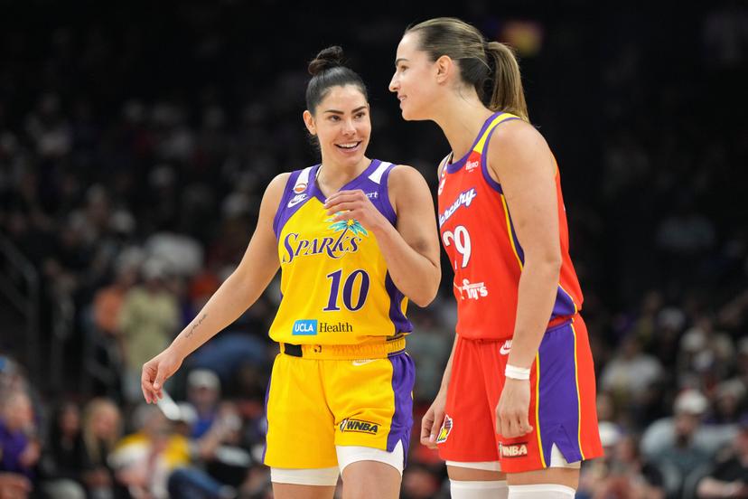 Kelsey Plum and Jovana Nogic