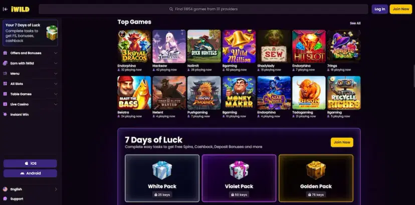 iwild casino features july 2026