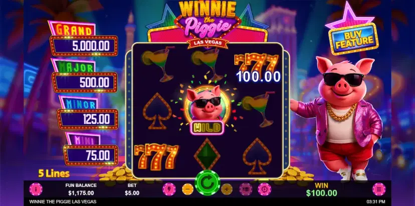 winnie the piggie las vegas main features