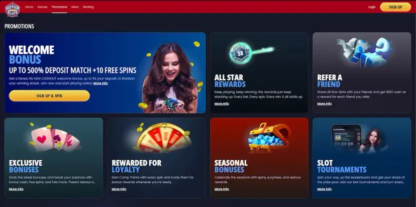 all star slots casino bonuses and promos