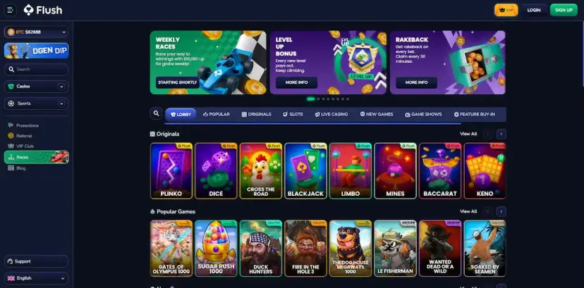 flush casino features aug 2026