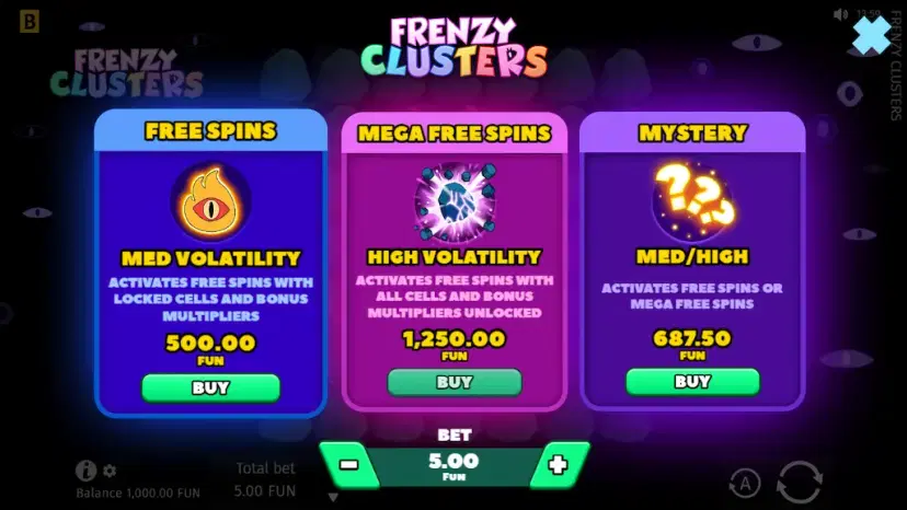 frenzy cluster buy bonus