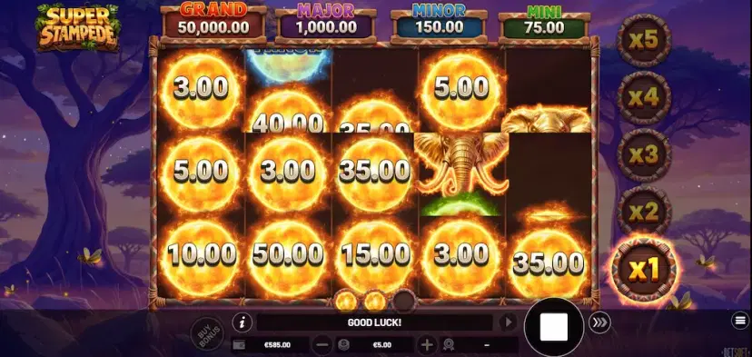 super stampede hold & win feature