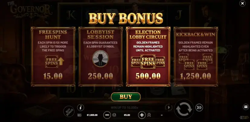 the governor buy bonus