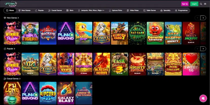 uptown aces casino games aug 2026