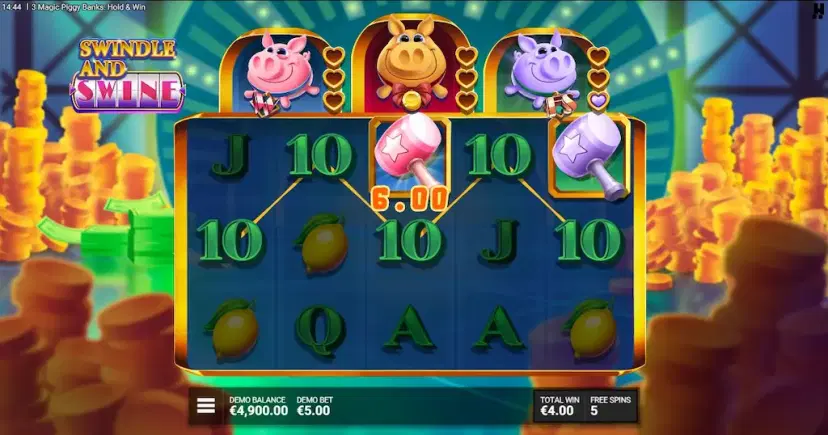 3 magic piggy banks hold & win swindle and swine