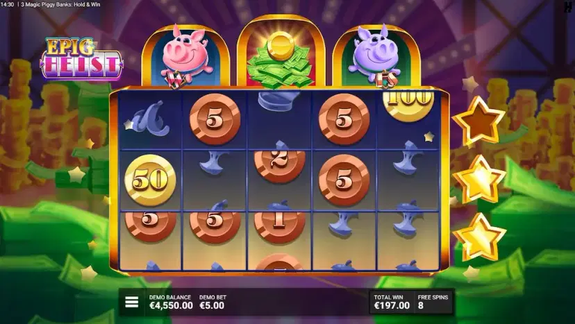 3 magic piggy banks hold & win main features