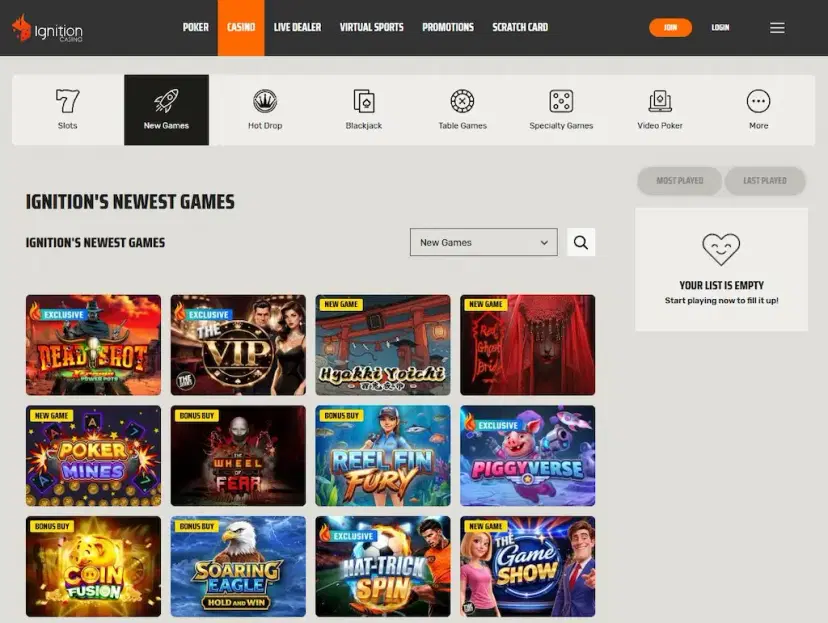 ignition casino games sept 2026