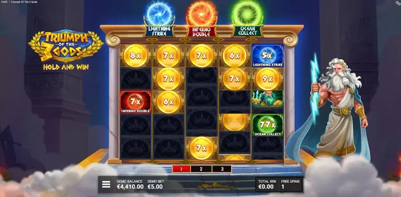 triumph of the 3 gods multiple triumph bonus